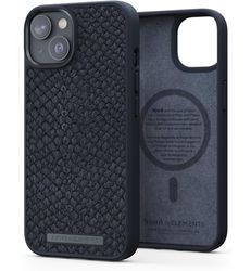 NJORD COQUE MAGSAFE CUIR DE SAUMON IPHONE 14 PLUS NOIR