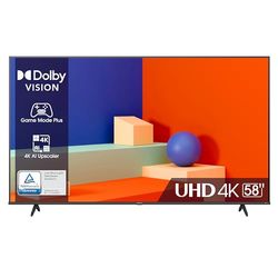 Hisense 58" UHD 4K 2023 58E63KT, Smart TV VIDAA U6, Dolby Vision, HDR 10+, Game Mode Plus, Alexa Built-in, Tuner DVB-T2/S2 HEVC 10, lativù 4K