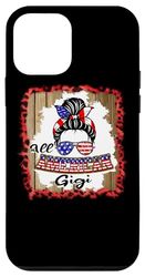 All American Gigi Patriotic Messy Bun Usa Flag 4th of July Custodia per iPhone 12 mini