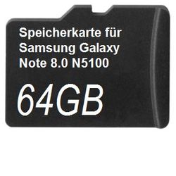 64 GB geheugenkaart voor Samsung Galaxy Note 8.0 N5100