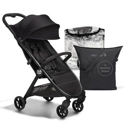 Baby Jogger City Tour 2 Eco - Sistema de viaje para cochecito de bebé, ultraligero, plegable y compacto, bolsa de transporte, protector contra la intemperie y barra para el vientre, con telas