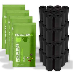 Bolsas Caca Perro, Bolsas color Negro para Excrementos Perro, Bolsas Plástico 20x30cm, a Prueba de Fugas y Resistentes, Bolsas de Basura y Caca Perro, Sin Perfume - Ofituria (2000 bolsas)