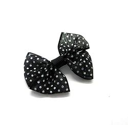 1 Fiocco in organza nero applique tessuto decorazione fiocchetto già pronto applicazione