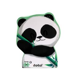 I-TOTAL ® - Roligt pussel för barn med konturförpackning | Lämplig för 3+ åringar | 24 stycken (PANDA)