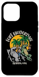 Coque pour iPhone 14 Plus Fort Lauderdale Florida Motif lamantin amusant et alligator