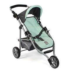 Bayer Chic 2000 - Poppenbuggy Lola, joggingbuggy, poppenjogger, poppenwagen, gemêleerd antraciet, mint, 612-67, 70 x 33 x 62 cm