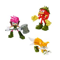 Bizak Sonic figuur Pack met 3 figuren 6,5 cm hoog, Amy+ Knucles Bcm + Tails Bcm (64112003-1)