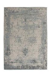 Vintage matta platta tofflor kort flor grå silver handarbete pelljus 160 x 230 cm