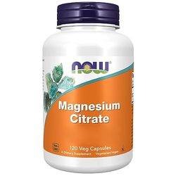 Now Foods, Magnesium Citrate (Citrate de Magnésium), 400mg, 120 Capsules végétaliennes, Testé en Laboratoire, Sans Gluten, Végétarien, Sans Soja, Sans OGM