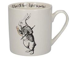 V&A Alice no País das Maravilhas - Conjunto de caneca em caixa de presente, porcelana, ouro branco e preto, 350 ml