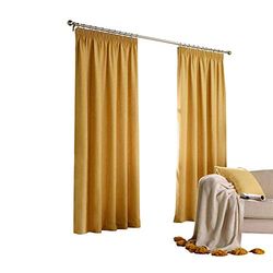 Furn Harrison ringtop öljett gardiner (par) – färdigtillverkad polyester 66x90 (168x229cm) Ockra
