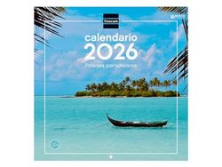 Finocam - Wall Calendar 2026 30x30 cm Month View January - December 2026 + Sep.- Dec. 2025 (4 months) reduced | Calendar 2026 | Paradise landscapes images - English