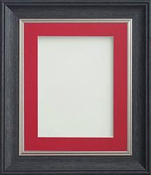 Frame Company Drummond Range Charcoal 20x16 inch Picture Photo Frame with Red Mount for Image 15x10 inch * Choice of Sizes* Fitted with Real Glass