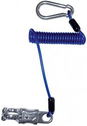 Bindtouw met spiraalveer blauw, rekt uit van 30 tot 150 cm