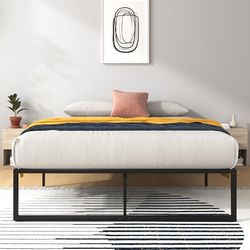 ZINUS Lorelai 36 cm Sommier plateforme métallique | Support de lattes en acier | Espace de rangement sous le lit | Assemblage facile | 180 x 200 cm | Noir