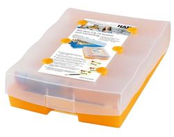 HAN 9988-613, recueil d'apprentissage méthodique CROCO 2-6-19 pour mémoriser le vocabulaire à long terme grâce au principe du «déplacement de case», orange translucide