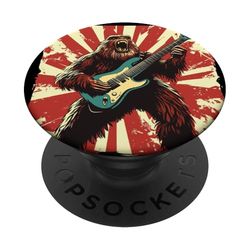 Awesome Rocking Bigfoot Costume for Electric Guitar Lovers PopSockets Adhesive PopGrip