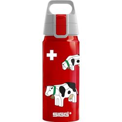 Sigg - Borraccia in alluminio per bambini – WMB One Swiss Cows – Adatto per bevande gassate – A prova di perdite – Leggerissima – Senza BPA – Certificazione Climatepartner – Sport & Scuola – Rosso