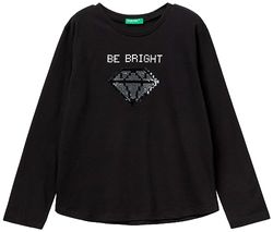 United Colors of Benetton Camiseta M/L 3096c10ds, Camiseta Niñas, Negro (Nero 100), EL