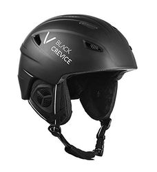 BLACK CREVICE Casque de Ski pour Enfants Streif I au Design Sportif en différentes Couleurs I Casque de Ski Antichoc pour garçons et Filles I Casque de Ski (51-53 cm), Mat Noir/Blanc