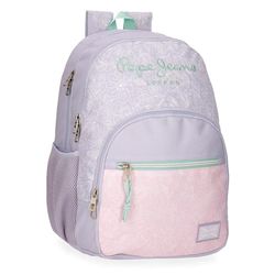 Pepe Jeans Renata Mochila doble Compartimento Portatil 15,6 pulgadas Morado 32x44x22 cms Poliéster 25,81L by Joumma Bags