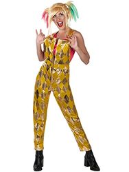 Officiële Rubie's DC Comic Harley Quinn Gold Jumpsuit Kostuum, Vogels of prooi Movie Style, Dames Maat Medium