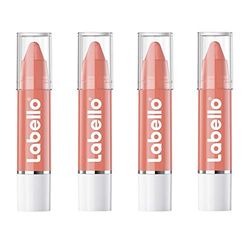 LABELLO Crayon Lipstick Nude Matitone Labbra Idratante in Confezione da 4, Balsamo Labbra con Formula Arricchita di Oli Naturali, Idratante Labbra Nutriente Color Nude