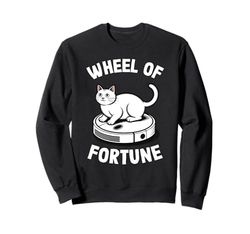 Wheel Of Fortune Cat On Robot Vacuum Cleaner Cat Sweatshirt