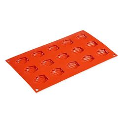 thermohauser Siliconen bakmat, 18 x boordelais, rood, diameter 3,5 cm, 17,5 x 30,0 cm