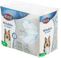 TRIXIE luiers voor reuen - maat S-M - tailleomtrek 30-46 cm - 12 stuks - hygiëne bij incontinentie en na operaties - fixatie met elastiek en klittenband - 23641