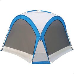 AKTIVE Tente, 350X350X260 cm, 4-6 Personnes, 12 Piquets Inclus, Armatures en Fibre de Verre, Tissu Polyester 190T, Protection UV, Colonne d'eau 800 mm, Poids 7 kg, Moustiquaire (52896)