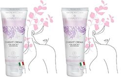 AMADERM E-NIGHT Crème Hydratante Visage Nuit avec Prébiotiques et Probiotiques | Effet Antioxydant avec Beurre De Karité, Inuline et Vitamine E | SANS SILICONE NI PARABEN 75ml (Lot de 2)