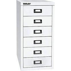 BISLEY MultiDrawer Serie 29 DIN A4, 6 cajones, Metal, 696 Blanco de tráfico, 38 x 27.9 x 59 cm
