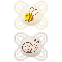 MAM | Sucette Perfect Naissance 0-2 mois (2 pièces) coloris aléatoire – Tétine pour nouveau-né en silicone extra fine et souple – Tétine bébé idéale pour un bon développement bucco-dentaire