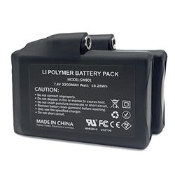 KRASER KRB01 Baterías de Repuesto para Guantes Calefactables Moto Esqui Ropa Calcetines Eléctricos, Pack 2 Litio Bateria Recambio, Conector Hembra,7.4 Volt 2200mAh Lithium-Ion Polymer Recargables