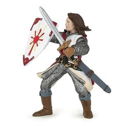 Papo 39282 Lancelot, czerwony, średniowieczny - figurka Fantasy, wielokolorowa