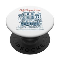 Café Days À Paris Scenic French Elegance PopSockets PopGrip Adhesivo