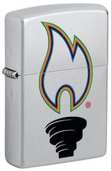 Zippo Lighter, Metal, Satin Chrome, Standard Size
