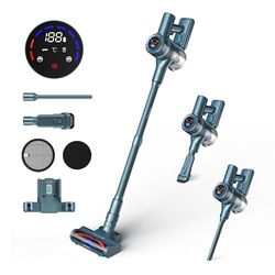 HAIMEEC Aspirateur Balai sans Fil Anti Acarien, 120,000 TR/Min, Max 50 Minutes Runtime, Filtre HEPA, Aspirateur avec Écran Intelligent Cordless Vacuum Cleaner