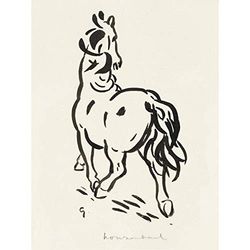 Artery8 Leo Gestel Horse From Behind Drawing Large Wall Art Poster Print Thick Paper 18X24 Inch