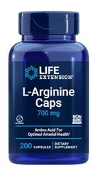 Life Extension L-Arginine Caps 700mg, 200 Capsules Végétariennes - Soutien Cardiovasculaire et Performance Athlétique