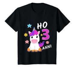 Bambino compleanno 3 anni bimba shirt 3 anni compleanno unicorno Maglietta