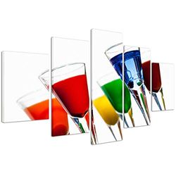 Afbeelding op canvas Food&Drink 224 Moderne Bevangende bar in 5 panelen, klaar om op te hangen, 200 x 90 cm