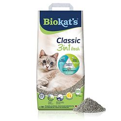 Biokat's Classic fresh 3in1, geurend - Klontvormende kattenbakvulling met korrels in 3 verschillende groottes - 1 zak (1 x 10 l)