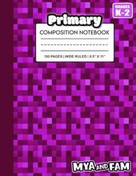 Primary Composition Notebook K-2: Wide Ruled - 8.5" x 11" - 100 Pages