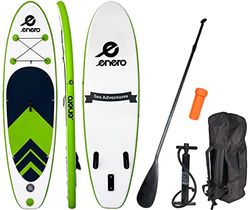 Enero SUP-board, opblaasbaar stand-up paddleboard, lichtgewicht watersportboard met rugzak, pomp, aluminium peddel, maximale belasting 80 kg, 275 x 76 x 10 cm, groen