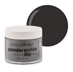 Cuccio Powder Polish - Acrylic Nail Colour Dip System - 45g (1.6oz) Dipping Powder - Noir Black