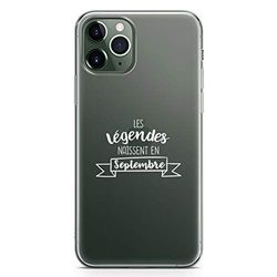 Zokko iPhone 11 Pro Max fodral "The Legends Are Born In September" - mjukt genomskinligt bläck vitt