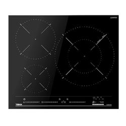 TEKA Placa de Inducción 60 cm, Zona XL de 32 cm y Función Paella, 3 Zonas, Sistema Touch Control MultiSlider y Fácil Instalación, Cristal con Marco Metal, Color Negro, MestrePaeller ITC 63320 MPS