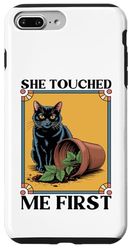 She Touched Me First Cat Plant Kitten Plants Cat Lover Case for iPhone 7 Plus/8 Plus